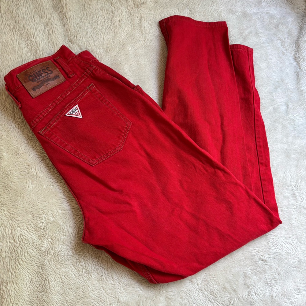 Vintage 80s red guess high waisted jeans
